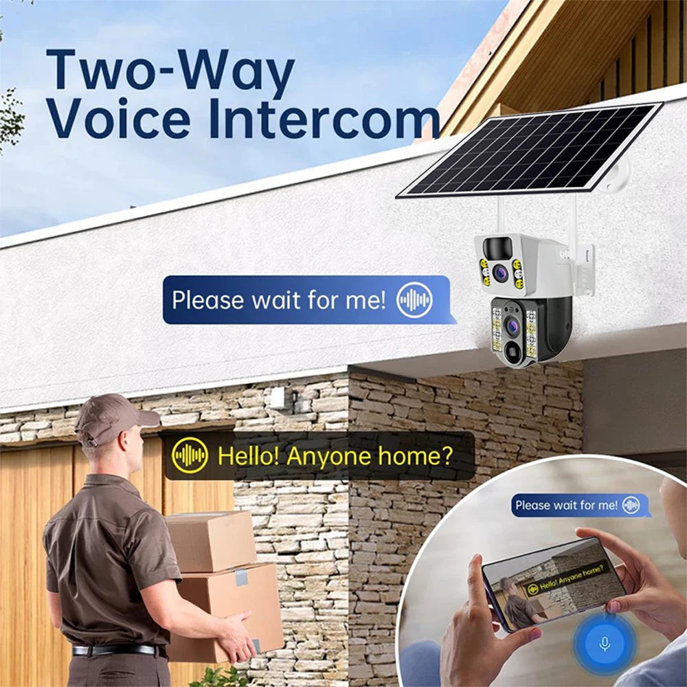 8PM Solar Spy Eye: The 4K Double Trouble Camera That Sees You Before You See It - Waterproof and Ready to Catch Your Neighbors' Shenanigans!