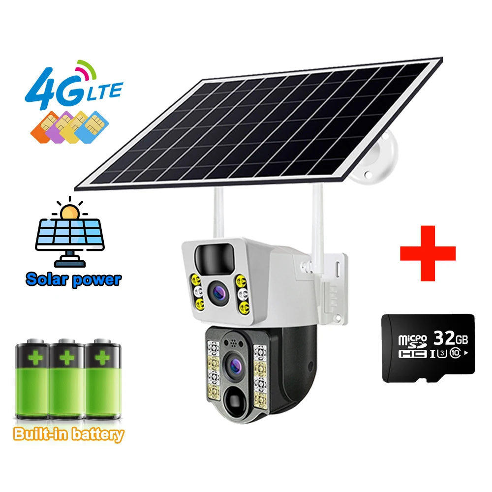 8PM Solar Spy Eye: The 4K Double Trouble Camera That Sees You Before You See It - Waterproof and Ready to Catch Your Neighbors' Shenanigans!