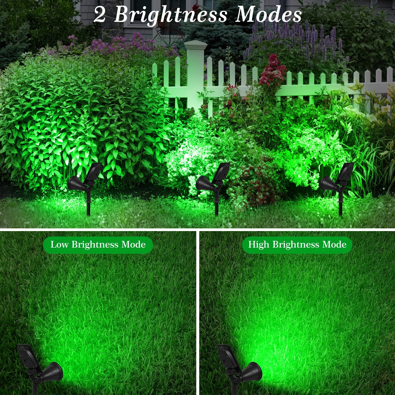 T-SUN 1/2 Packs Green Led Solar Lights Solar Spotlight Waterproof Solar Wall Light Solar Garden Light Solar Lamp Outdoot