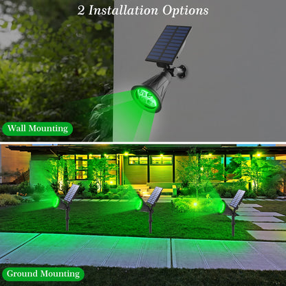 T-SUN 1/2 Packs Green Led Solar Lights Solar Spotlight Waterproof Solar Wall Light Solar Garden Light Solar Lamp Outdoot