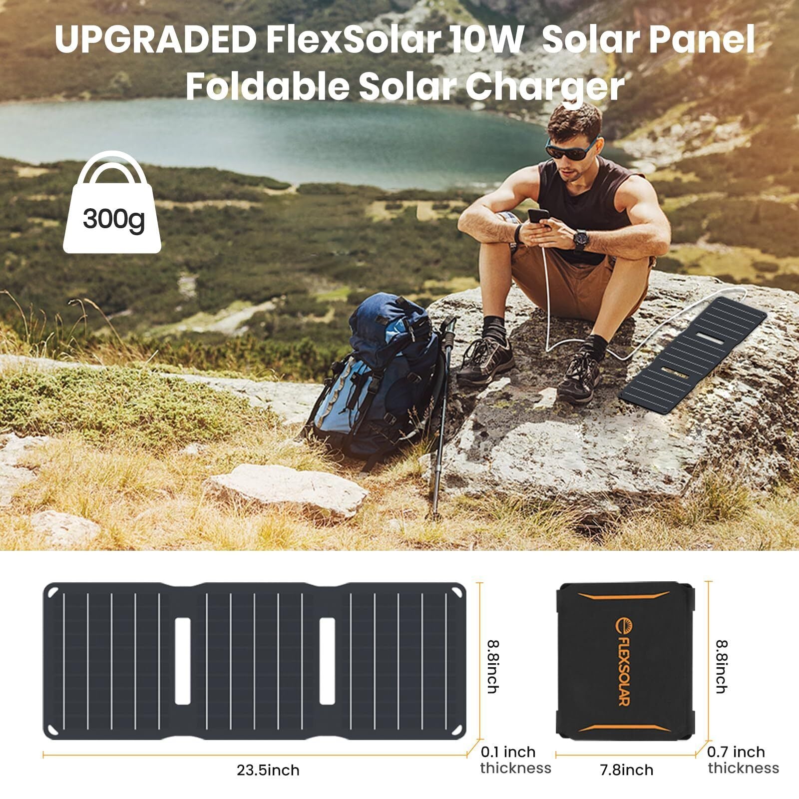 15W USB Solar Panel Small Portable Foldable Solar Charger (5V/3A Max), Solar ...