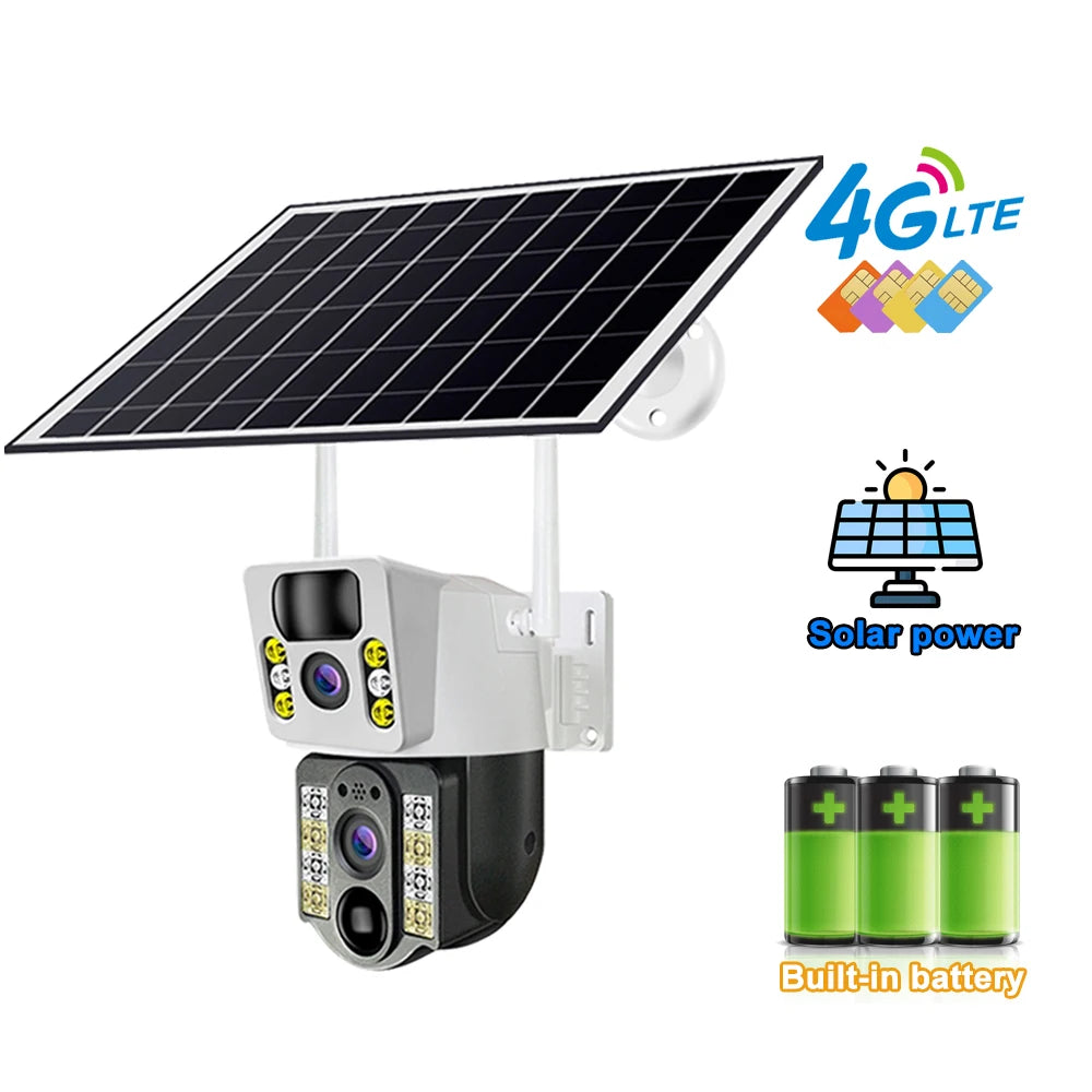 8PM Solar Spy Eye: The 4K Double Trouble Camera That Sees You Before You See It - Waterproof and Ready to Catch Your Neighbors' Shenanigans!