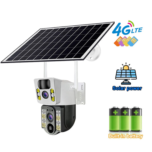 8PM Solar Spy Eye: The 4K Double Trouble Camera That Sees You Before You See It - Waterproof and Ready to Catch Your Neighbors' Shenanigans!
